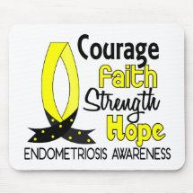 Courage Faith Strength Hope Endometriosis Mouse Pad