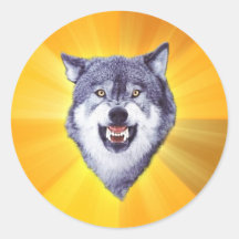 Courage Wolf Advice Animal Internet Meme Sticker