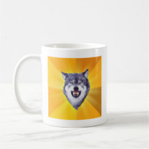Courage Wolf Advice Animal Meme Coffee Mugs