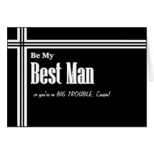 COUSIN  Best Man  Wedding Invitation - Funny Greeting Cards