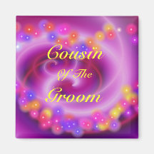 Cousin Of The Groom Swirly Heart Magnet