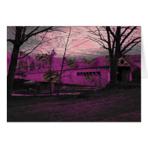 Covered Bridge/ Halloween Night Card
