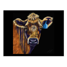 Cow Art - Lucky Number Seven Postcards