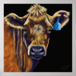 Cow Art - Lucky Number Seven Poster