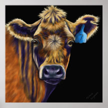 Cow Art - Lucky Number Seven Poster