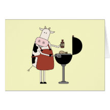 Cow Barbeque Tshirts and Gifts Greeting Cards