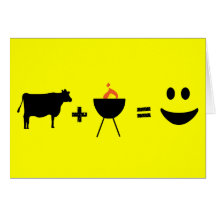 cow bbq happy greeting card