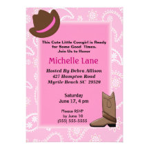 Cow Girl   Birthday Invitation