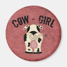 Cow-Girl Refrigerator Magnet