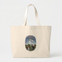 COW JUMPED OVER THE MOON TOTE BAGS