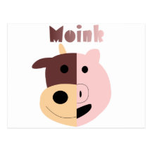 Cow + Pig = Moink postcard