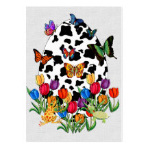 Cow Skin Easter Egg Business Card Templates