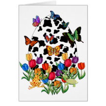 Cow Skin Easter Egg Greeting Card