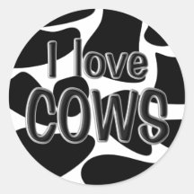 Cow Spots Round Stickers