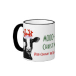 Cow with Reindeer Antlers Coffee Mugs