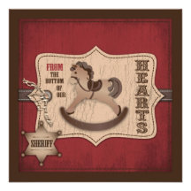 Cowboy Baby TY Square Invitations
