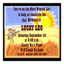 Cowboy/Cowgirl Birthday Party Invitation