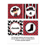Cowboy Cupcake Toppers Postcard