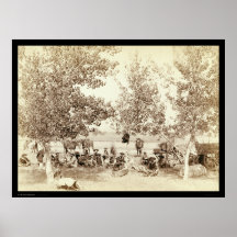 Cowboy Dinner Scene 1887 Print