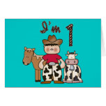 Cowboy First Birthday Invitation Greeting Card