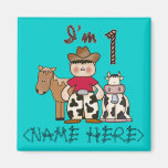 Cowboy First Birthday - Personalised - Customised Refrigerator Magnet