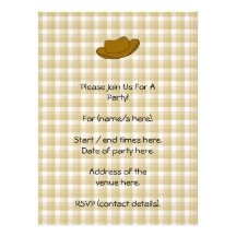 Cowboy Hat illustration. Brown. Invite