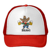 Cowboy Holding Beer Mugs Mesh Hats