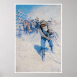 Cowboy lassoing a horse, 1904 print