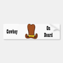 Cowboy on Board Bumper Stickers