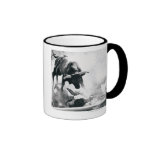 Cowboy on ground after falling off bull coffee mug
