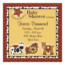 Cowboy or Cowgirl Baby Shower Invitation