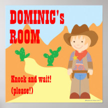 Cowboy personalised room poster