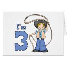 Cowboy Roper 3rd Birthday Invitation Greeting Card