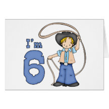 Cowboy Roper 6th Birthday Invitation Greeting Cards
