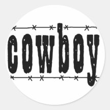 Cowboy Round Sticker