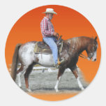 cowboy round sticker