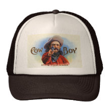 Cowboy - Vintage Ad - Hits the Mark Trucker Hats