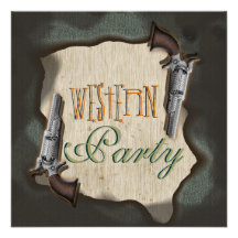 Cowboy western ranch corral party personalised invitations