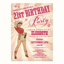 Cowgirl 21st Birthday Invitations invitations