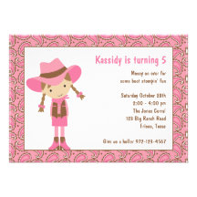 Cowgirl Birthday Invitations