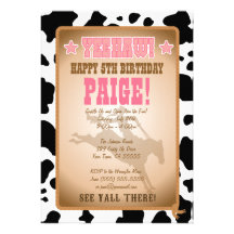 Cowgirl Birthday Party Invitation