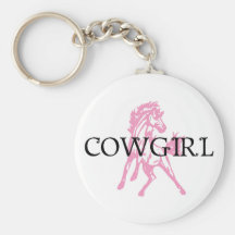 Cowgirl Bronc Horse (pink horse version) Key Chain