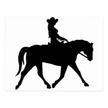 Cowgirl Riding Her Horse Postcard