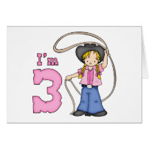 Cowgirl Roper 3rd Birthday Card