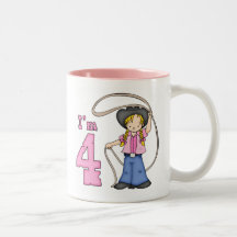 Cowgirl Roper 4th Birthday Mug