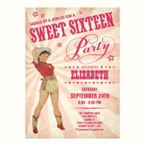 Cowgirl Sweet 16 Party Invitations invitations