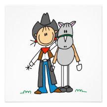 Cowgirl With Horse T-shirts and Gifts Personalized Announcements