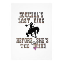 Cowgirl's Last Ride Before She's The Bride Personalized Announcements