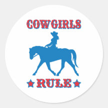 Cowgirls Rule (red/blue) Stickers