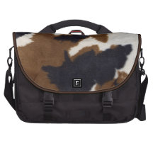 Cowhide Leather Print Laptop Bag